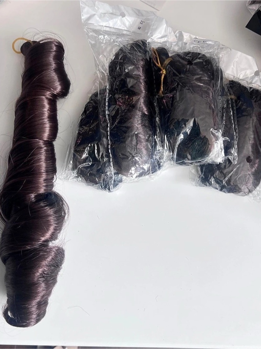 6 bundles French curl colour 4 Brown Curly Hair Extensions NWT
